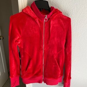 Red velour jacket